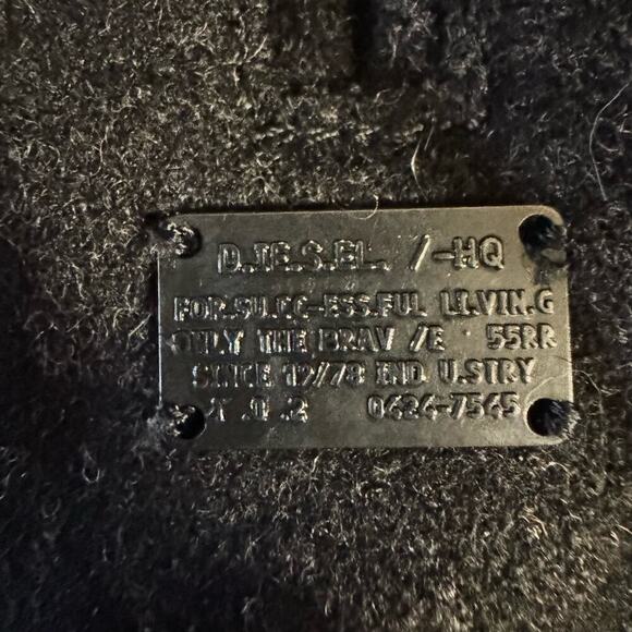 Diesel Men's W-Champ Double-Breasted Wool-Blend Coat Charcoal Black Size Large - Picture 12 of 16